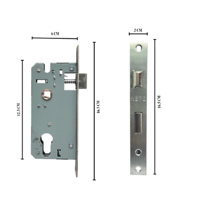 NET'Z 7030 SN / BN Handle Door Lock Tarikan Handle Kunci Pintu Tanggung Set