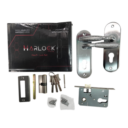 HARLOCK HLK - 180 SMALL SN / CP Handle Door Lock Tarikan Handle Kunci Pintu Kecil Set