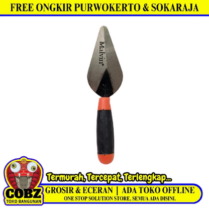 6 IN / MALVIN 02 Cetok Sendok Semen Acian Trowel Lancip Gagang Bahan