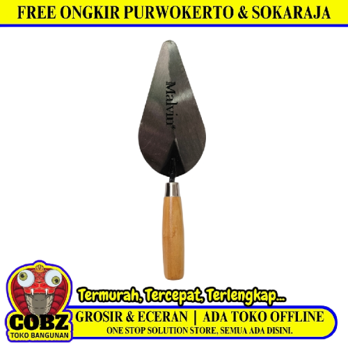 7 IN / MALVIN 01  Cetok Sendok Semen Acian Trowel Lancip Gagang Bahan