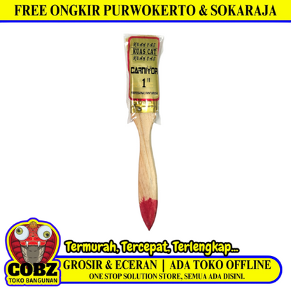 1 IN / CARNIVOR Kuas Cat Tembok Kayu Besi Air Acyrlic Paint Brush