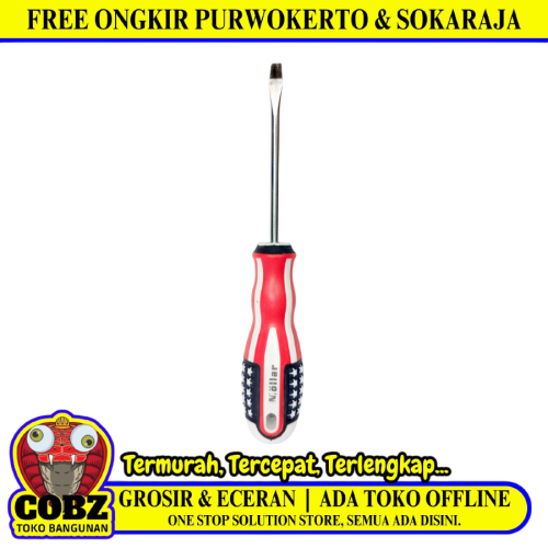 4 IN / MOLLAR Obeng Screwdriver One Way Minus Gagang Bahan