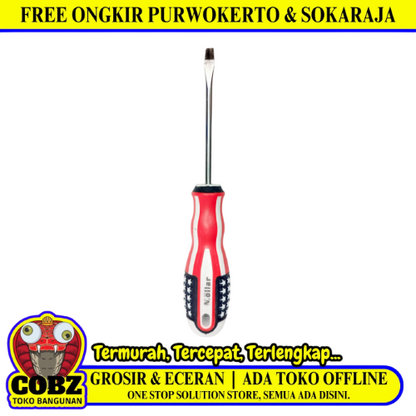4 IN / MOLLAR Obeng Screwdriver One Way Minus Gagang Bahan