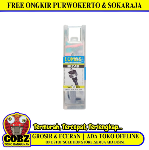 20 MM / LUMOS  TCT Hole Saw Mata Bor Hidroponik Pelubang Besi Plastik PVC