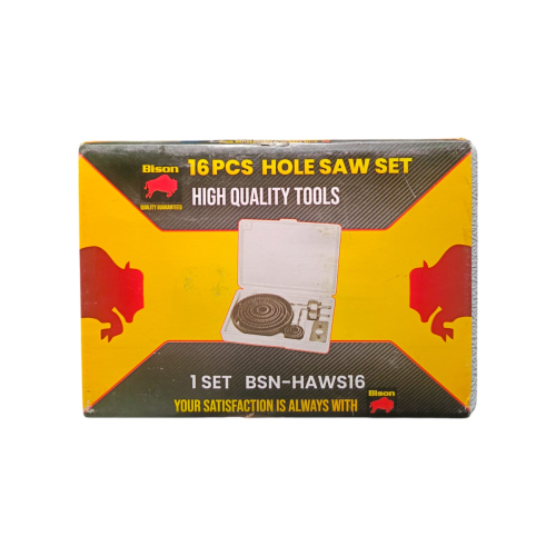 19 MM - 127 MM / BISON BSN-HAWS16 TCT Hole Saw Mata Bor Hidroponik Pelubang Kayu 16 Pcs Set