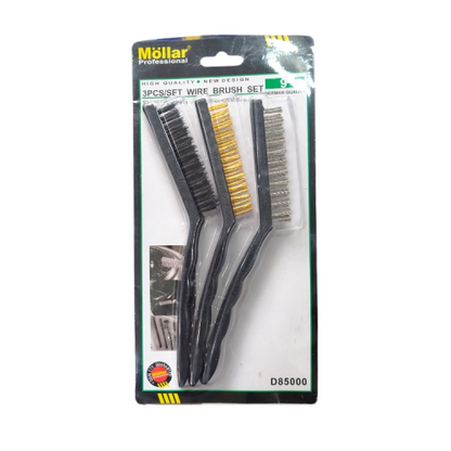 3 BARIS / MOLAR Sikat Kawat Bahan Pembersih Karat Gagang Plastik PVC