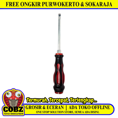4 IN / ROCKET Obeng Screwdriver Two Way Bolak Balik Plus Minus 2 In 1 Gagang Bahan