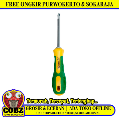 4 IN / PANDA Obeng Screwdriver Two Way Bolak Balik Plus Minus 2 In 1 Gagang Bahan
