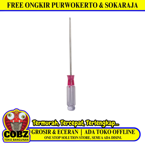 4 IN / GNT CRV Obeng Screwdriver One Way Plus Gagang Bahan