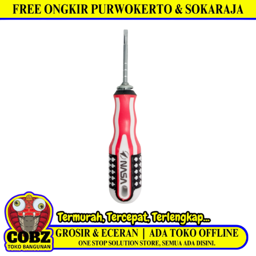 1 1/2 IN - 3 IN / NASA Obeng Screwdriver Two Way Bolak Balik Plus Minus 2 In 1 Gagang Bahan