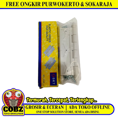 6 IN / SKT Engsel Kupu Kupu Pintu Jendela Hinge Plastik PVC Putih Set
