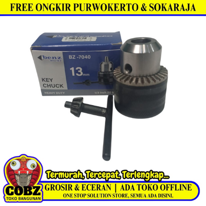 1.5 MM - 13 MM x 1/2 IN / BENZ WERK BZ-7040 Cucut Kepala Mesin Bor Head Chuck Drill