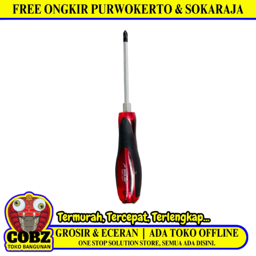 4 IN / SOLID Obeng Screwdriver One Way Plus Gagang Bahan