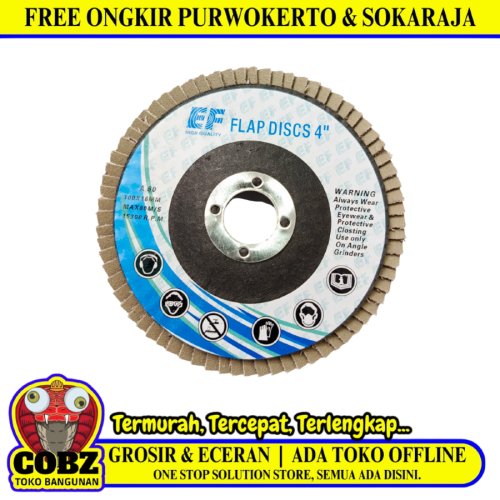 4 IN x GRIT 60 / EF Flap Disc Mata Gerinda Amplas Susun Kipas