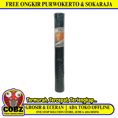1/2 IN x 1/2 IN x 90 CM x 10 M / ZEUZ Kawat Ram Loket Ayakan Pasir Plastik PVC Roll