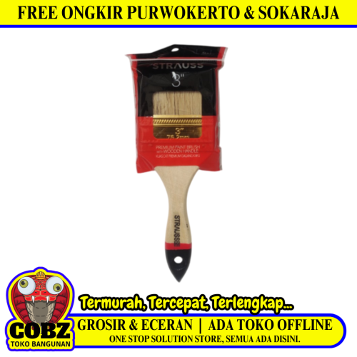 3 IN / STRAUSS Kuas Cat Tembok Kayu Besi Air Acyrlic Paint Brush
