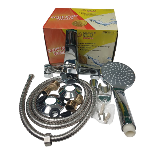 1/2 IN / ISCO WHC-6701 Kran Shower Panas Dingin Stainless + Selang + Shower Set