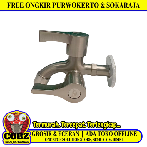 1/2 IN / GRAVINO 5092 Kran Air Cabang Double Shower Mesin Cuci Stainless