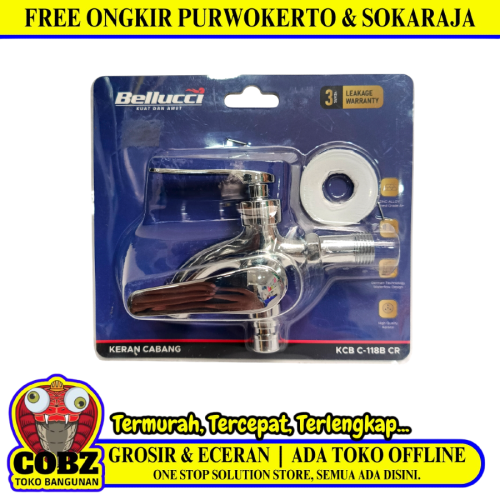 1/2 IN / BELLUCCI C-118B CR Kran Air Cabang Double Shower Mesin Cuci Stainless