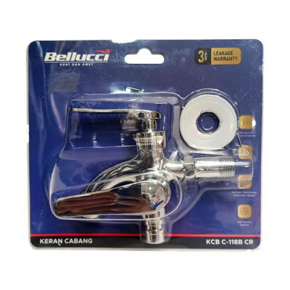 1/2 IN / BELLUCCI C-118B CR Kran Air Cabang Double Shower Mesin Cuci Stainless