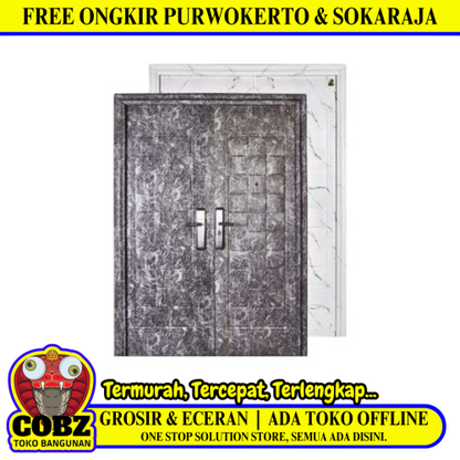 5 CM x 150 CM x 210 CM / FORTRESS MRBL FORT 150.11 DOUBLE Pintu Kamar Mandi Baja Putih Set