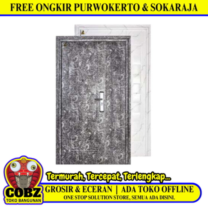 5 CM x 120 CM x 210 CM / FORTRESS MRBL FORT 120.11 MOM & SON Pintu Kamar Mandi Baja Putih Set