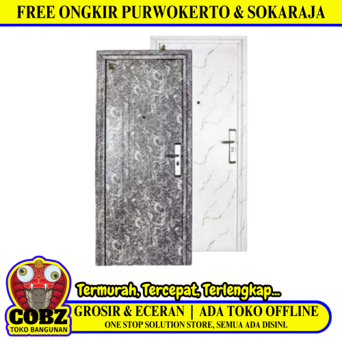5 CM x 90 CM x 210 CM / FORTRESS MRBL FORT 90.12 SINGLE Pintu Kamar Mandi Baja Abu Set