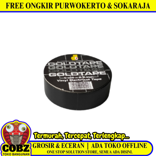5/8 IN / GOLDTAPE Isolasi Kabel Listrik Tahan Panas Electrical Tape Hitam