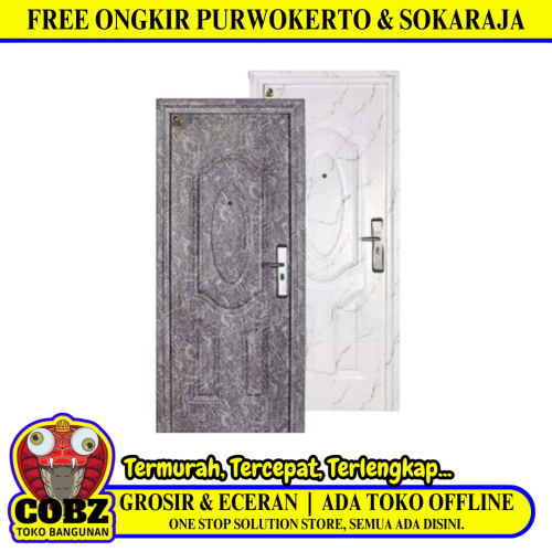 5 CM x 90 CM x 210 CM / FORTRESS MRBL FORT 90.10 SINGLE Pintu Kamar Mandi Baja Abu Set