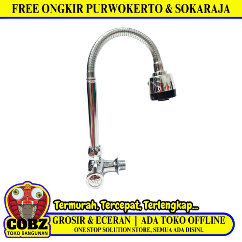 1/2 IN / SKL 6621 Kran Angsa Fleksibel Sink BCP Tembok Stainless