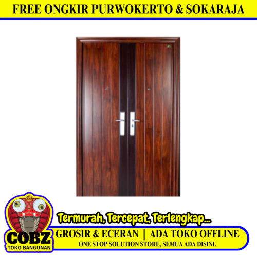 5 CM x 150 CM x 220 CM / FORTRESS PRIME 150.02 DOUBLE Pintu Kamar Mandi Baja Coklat Set
