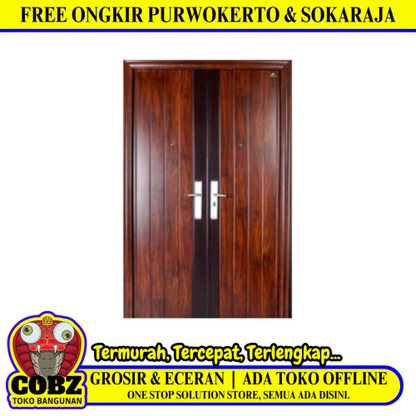 5 CM x 150 CM x 220 CM / FORTRESS PRIME 150.02 DOUBLE Pintu Kamar Mandi Baja Coklat Set