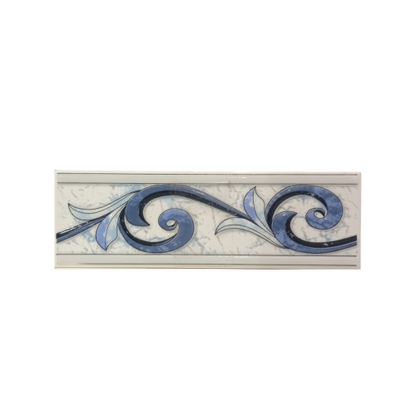 8 CM x 25 CM / COBZ CV574 List Keramik Dinding Kamar Mandi Blue Lembar