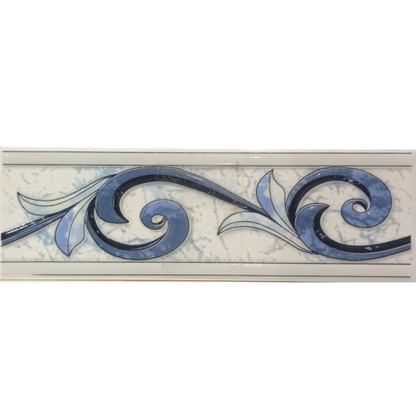 8 CM x 25 CM / COBZ CV574 List Keramik Dinding Kamar Mandi Blue Lembar