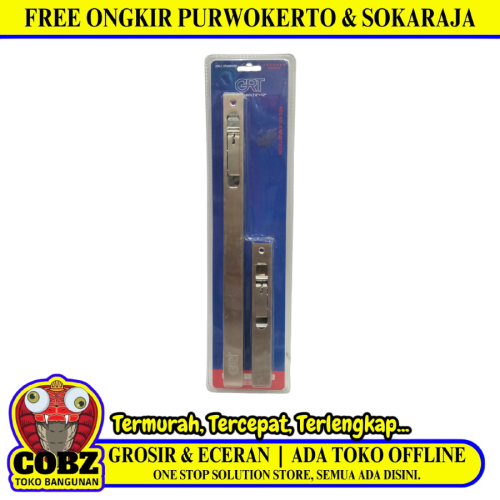 6 IN + 12 IN / GRT Grendel Slot Tanam Pintu Double Stainless Set