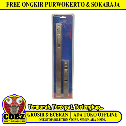 6 IN + 12 IN / GRT Grendel Slot Tanam Pintu Double Stainless Set