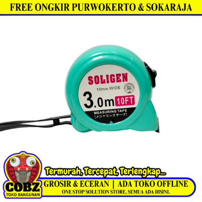 3 M / SOLIGEN Meteran Alat Ukur Tukang Bangunan Measuring Tape