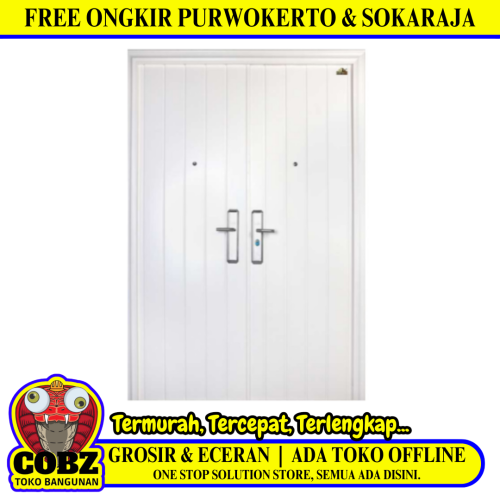 5 CM x 150 CM x 220 CM / FORTRESS PRIME 150.02 DOUBLE Pintu Kamar Mandi Baja White Set
