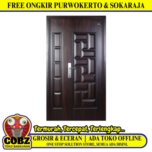 5 CM x 120 CM x 220 CM / FORTRESS PRIME 120.04 MOM & SON Pintu Kamar Mandi Baja Coklat Set