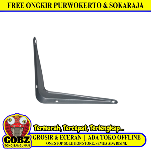 4 IN x 5 IN / TM  Siku Rak L Shelf Brackets Penyangga Abu - Abu Tipis