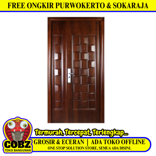 5 CM x 120 CM x 230 CM / FORTRESS PRIME 120.03 MOM & SON Pintu Kamar Mandi Baja Coklat Set