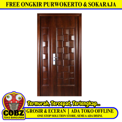 5 CM x 120 CM x 230 CM / FORTRESS PRIME 120.03 MOM & SON Pintu Kamar Mandi Baja Coklat Set