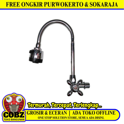 1/2 IN / COBZ CBABI02 Kran Angsa Fleksibel Sink BCP Tembok Stainless