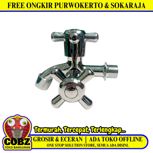 1/2 IN / FAUCET 6035 Kran Air Cabang Double Shower Mesin Cuci Stainless