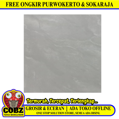 40 CM x 40 CM / ACCURA HESTIA Keramik Lantai Rumah Glossy Grey Dus