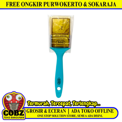 2 IN / INS Kuas Cat Tembok Kayu Besi Air Acyrlic Paint Brush