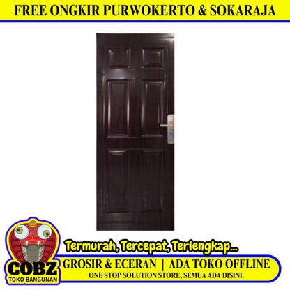 4 CM x 80 CM x 200 CM / FORTRESS METAL 80.01 SINGLE Pintu Kamar Mandi Baja Coklat Set