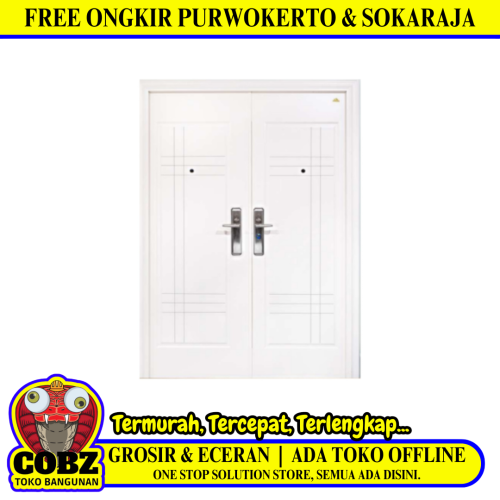 5 CM x 150 CM x 210 CM / FORTRESS FORT 150.13 DOUBLE Pintu Kamar Mandi Baja White Set
