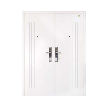 5 CM x 150 CM x 210 CM / FORTRESS FORT 150.12 DOUBLE Pintu Kamar Mandi Baja White Set