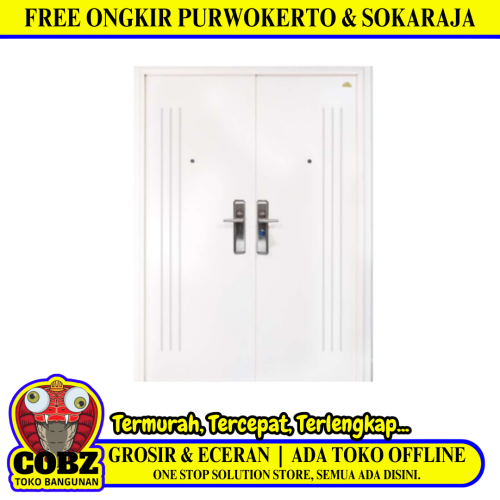 5 CM x 150 CM x 210 CM / FORTRESS FORT 150.12 DOUBLE Pintu Kamar Mandi Baja White Set